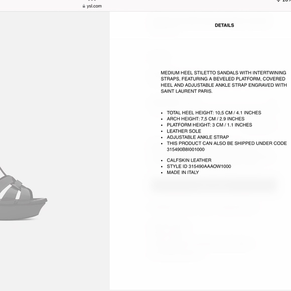 YSL Saint Laurent Tribute 105 platform sandals - Picture 12 of 13